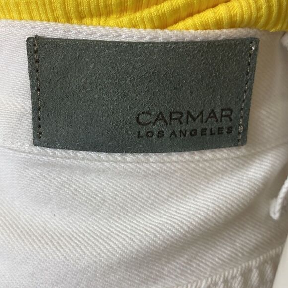 Carmar Denim Cute Sexy Mini Skirt White Rhinestone Zipper NWOT SIZE 25 - Picture 6 of 8